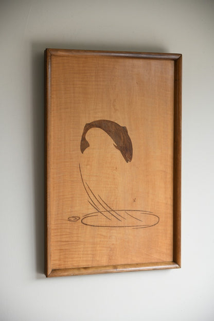 Leaping Salmon Marquetry Picture