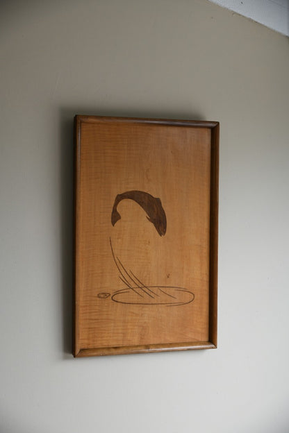 Leaping Salmon Marquetry Picture