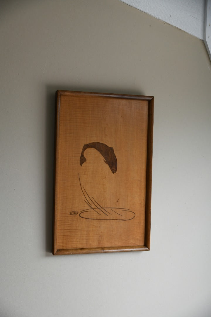 Leaping Salmon Marquetry Picture