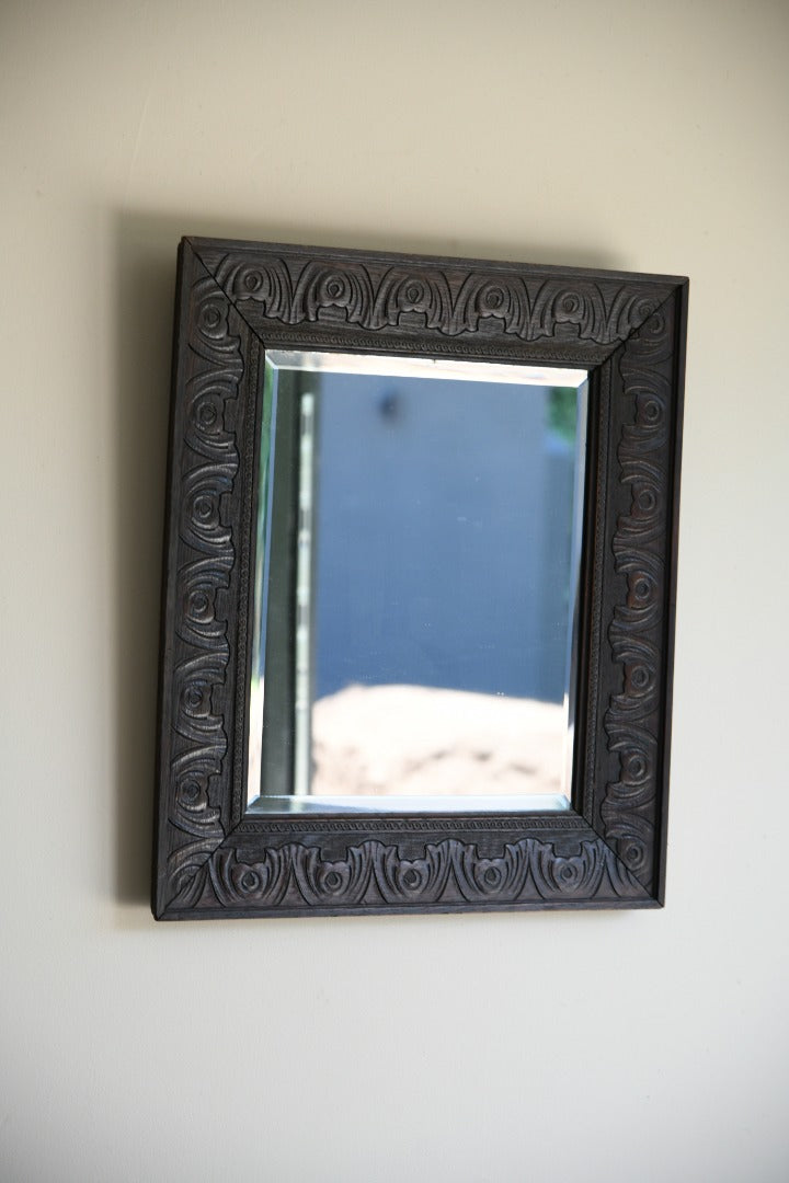 Arts & Crafts Carved Oak Frame Mirror