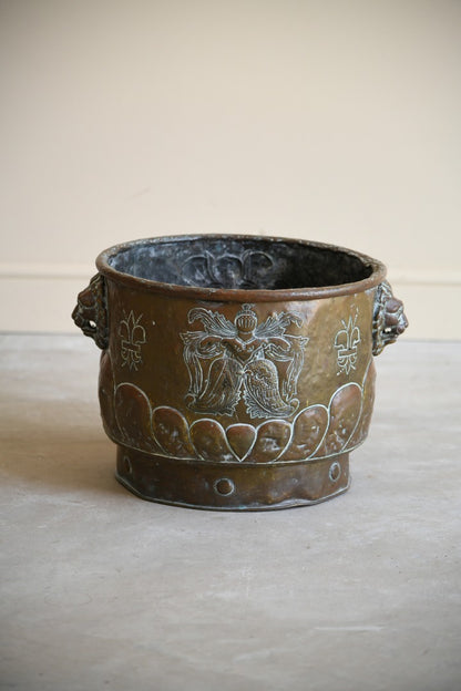 Georgian Brass Cauldron Coal Bin