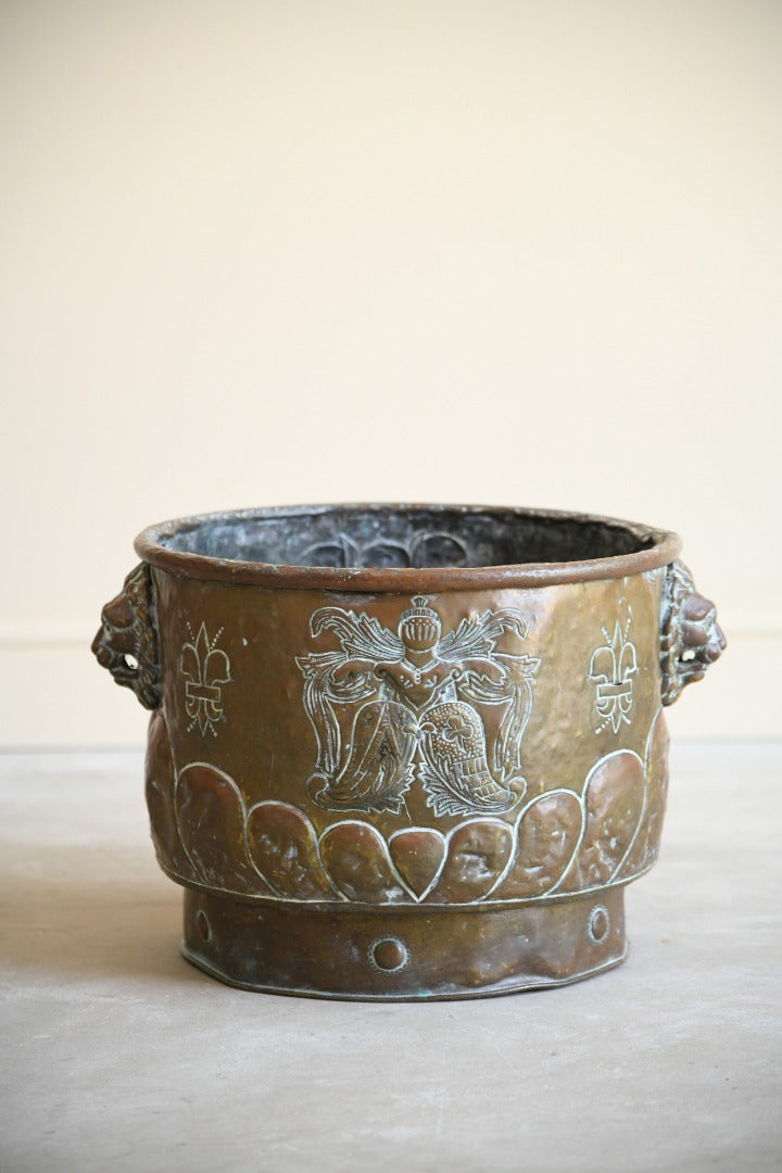 Georgian Brass Cauldron Coal Bin