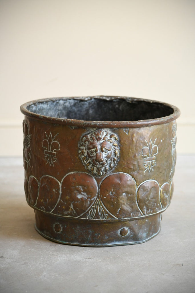 Georgian Brass Cauldron Coal Bin
