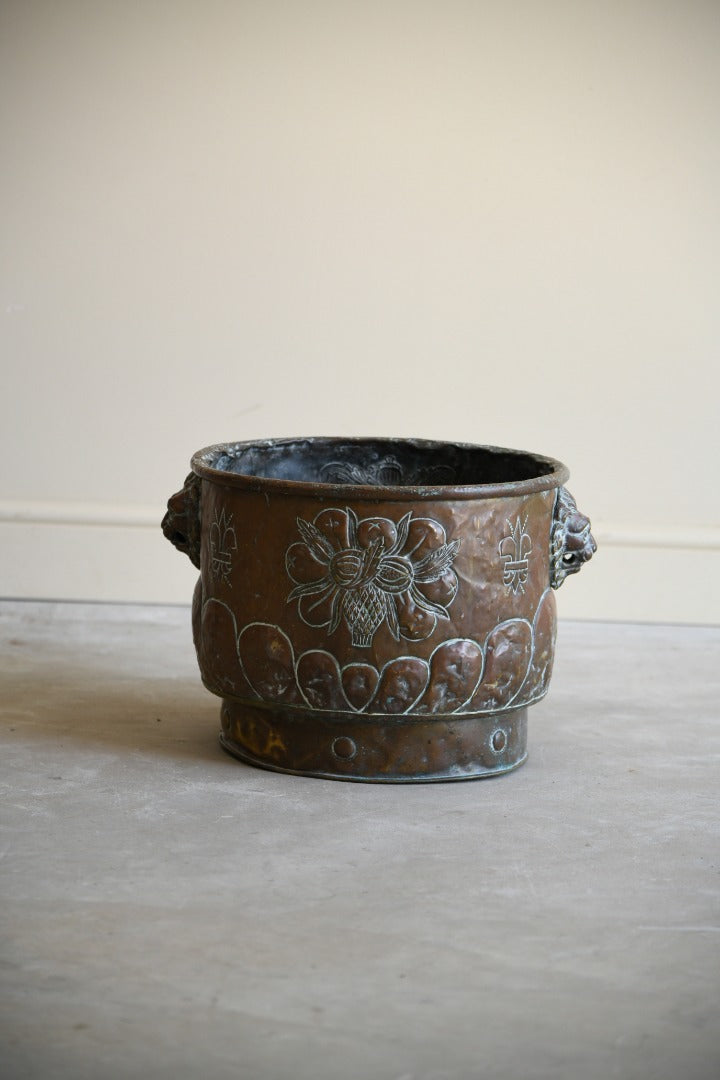 Georgian Brass Cauldron Coal Bin