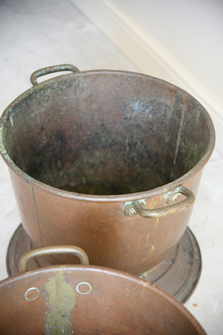 Pair Antique Copper Log Bins