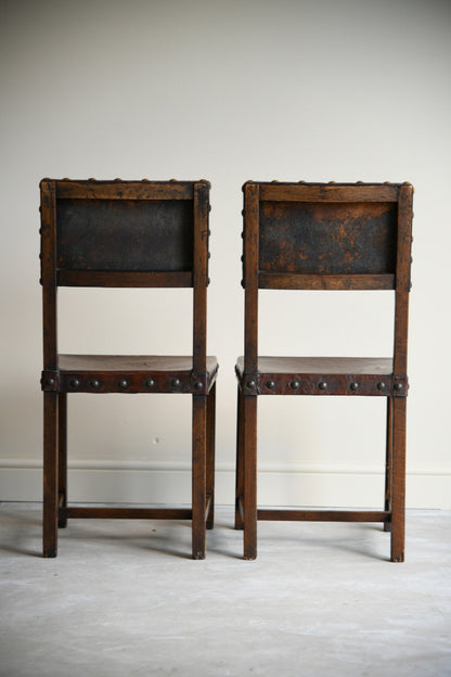 Pair Carolean Style Dining Chairs