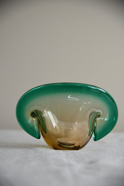 Vintage Amber & Green Dish