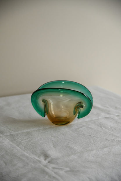 Vintage Amber & Green Dish