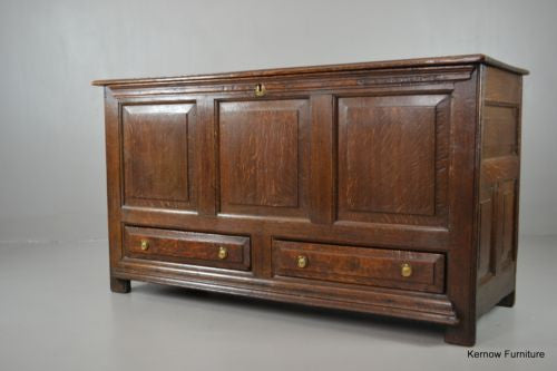 Antique Oak Panelled Mule Chest Coffer Blanket Box Storage Chest - Kernow Furniture