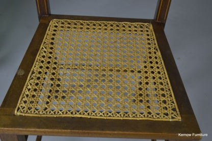 Antique Edwardian Cane Occasional Side Hall Chair - Kernow Furniture