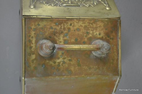 Antique Victorian Brass Coal Scuttle - Kernow Furniture