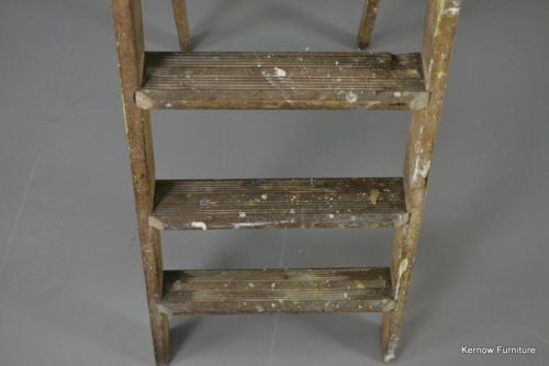 Vintage Wooden Folding Ladder - Kernow Furniture