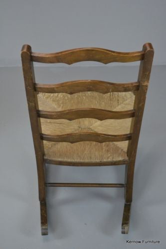 Rustic Country Ladderback Rush Rocking Chair - Kernow Furniture