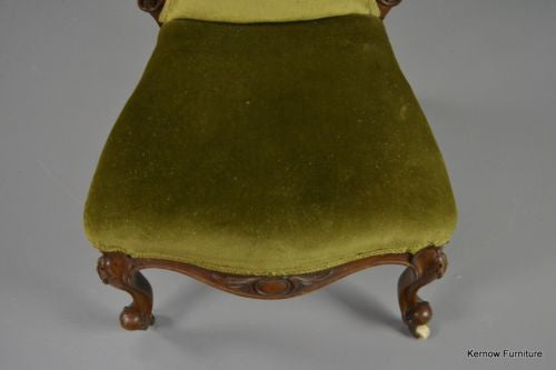 Antique Victorian Button Back Armchair Nursing Chair - Kernow Furniture