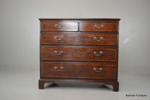 Antique Georgian George III Oak Chest of Drawers - Kernow Furniture