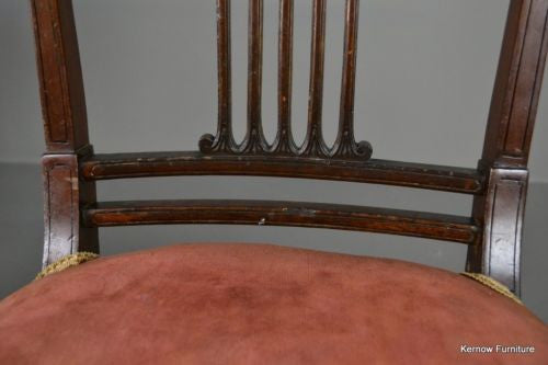 Pair Antique Sheraton Style Dining Chairs - Kernow Furniture