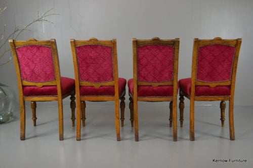 Set 4 Antique Victorian Dining Chairs - Kernow Furniture