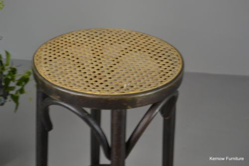 Ebonised Beech & Cane Bentwood Stool - Kernow Furniture