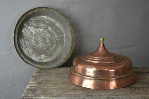 Antique Copper Pot & Lid - Kernow Furniture