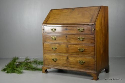 Georgian Style Mahogany Writing Bureau - Kernow Furniture