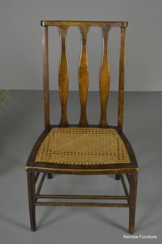 Edwardian Beech & Cane Chair - Kernow Furniture