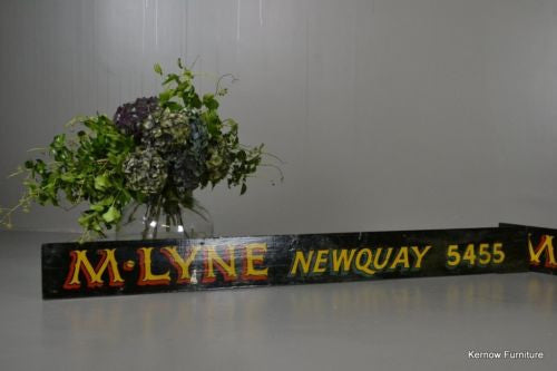 Pair Vintage Painted Advertising Signs - Kernow Furniture