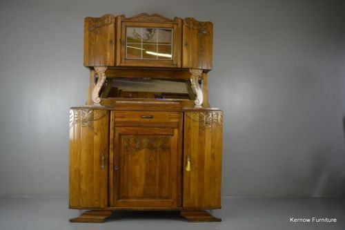 Vintage French Art Deco Oak Dresser - Kernow Furniture