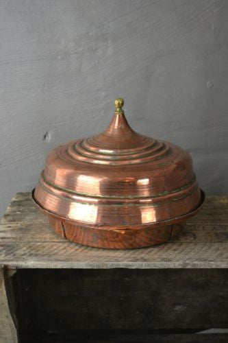 Antique Copper Pot & Lid - Kernow Furniture