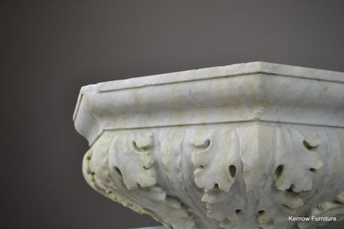 Huge Acanthus Carved White Marble Bowl Basin - Kernow Furniture