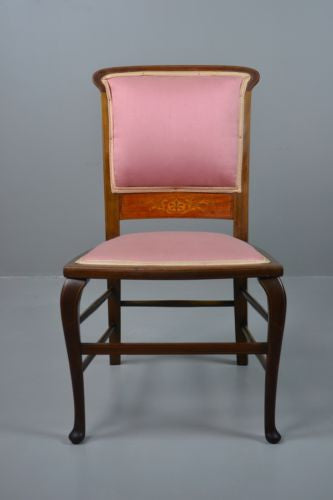 Single Mahogany Inlaid Bedroom Chair - Kernow Furniture