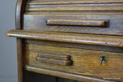 20th Century Oak Tambour Desk - Kernow Furniture