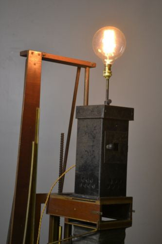 Unusual Antique Converted Camera Lamp - Kernow Furniture