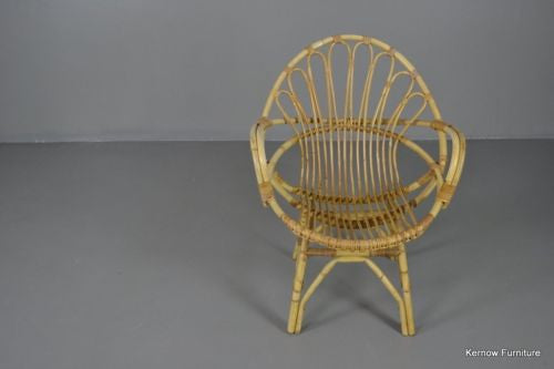 Retro Cane Boho Albini Style Bedroom Chair Small Lounge Chair - Kernow Furniture