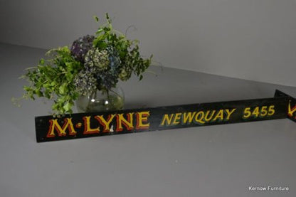 Pair Vintage Painted Advertising Signs - Kernow Furniture