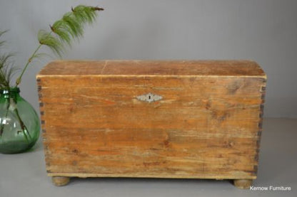 Antique Dutch Pine Kist Dome Top Trunk Chest - Kernow Furniture