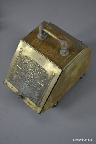 Antique Victorian Brass Coal Scuttle - Kernow Furniture