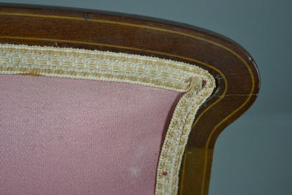 Single Mahogany Inlaid Bedroom Chair - Kernow Furniture