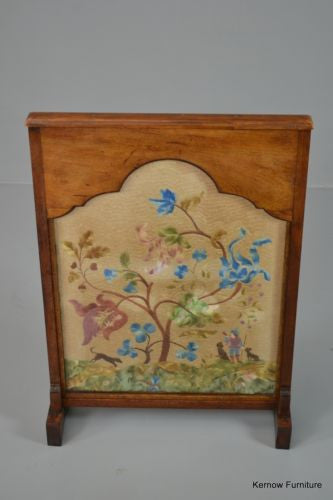 Mahogany Crewel Work Fire Screen - Kernow Furniture