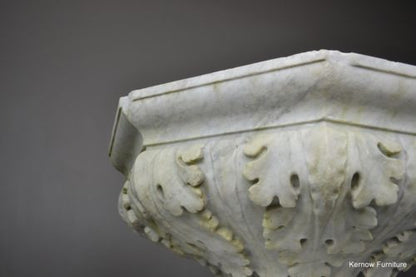 Huge Acanthus Carved White Marble Bowl Basin - Kernow Furniture