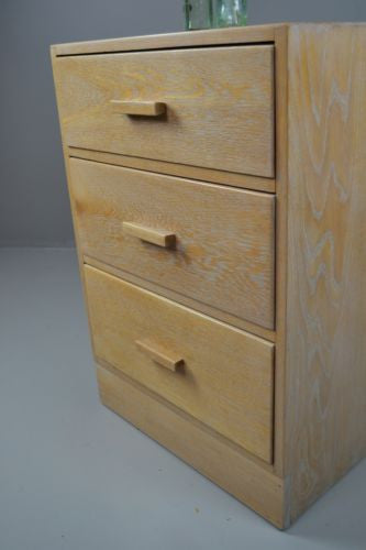 Vintage Limed Oak Deco Style Chest of Drawers - Kernow Furniture