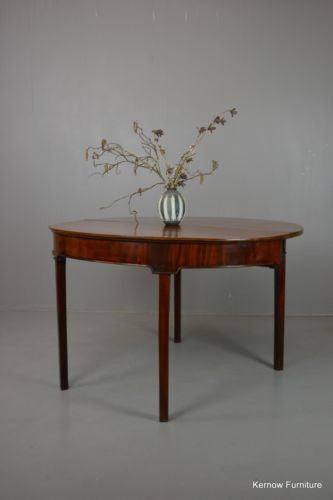 Victorian Mahogany Folding Demi Lune Tea Table - Kernow Furniture