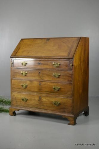 Georgian Style Mahogany Writing Bureau - Kernow Furniture