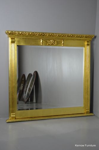 Antique Style Square Modern Gilt Frame Mirror - Kernow Furniture