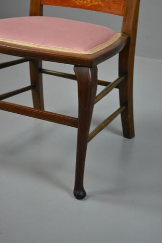 Single Mahogany Inlaid Bedroom Chair - Kernow Furniture