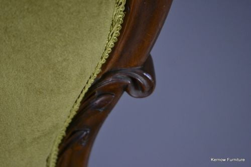 Antique Victorian Button Back Armchair Nursing Chair - Kernow Furniture