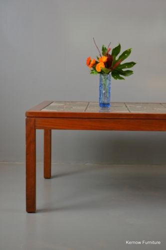 Large Retro Teak Tiled Coffee Table - Kernow Furniture