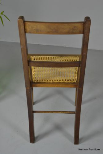 Antique Edwardian Cane Occasional Side Hall Chair - Kernow Furniture