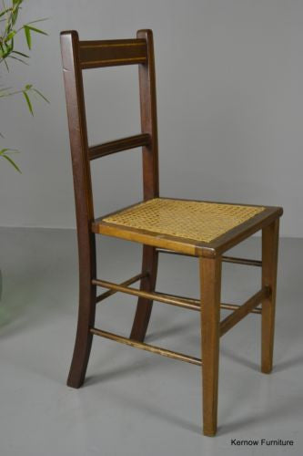 Antique Edwardian Cane Occasional Side Hall Chair - Kernow Furniture