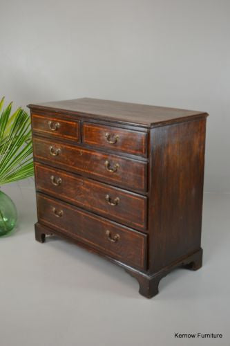 Antique Georgian George III Oak Chest of Drawers - Kernow Furniture