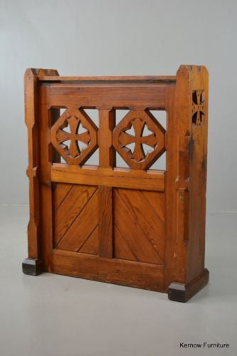 Ecclesiastical Pitch Pine Chapel Bible Book Shelf - Kernow Furniture